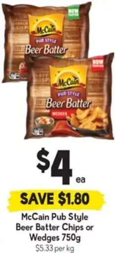 Drakes McCain Pub Style Beer Batter Chips or Wedges offer