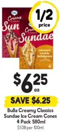 Drakes Bulla Creamy Classics Sundae Ice Cream Cones offer