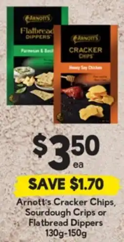 Drakes Arnott's Cracker Chips, Sourdough Crips or Flatbread Dippers offer
