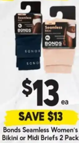 Drakes Bonds Seamless Women's Bikini or Midi Briefs offer