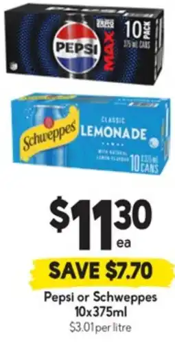 Drakes Pepsi or Schweppes offer