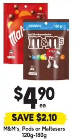 Drakes M&ms pods or maltesers offer