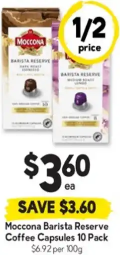 Drakes Moccona Barista Reserve Coffee Capsules offer