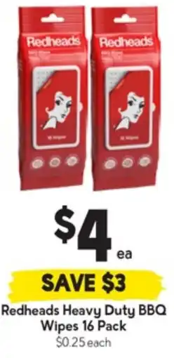 Drakes Redheads heavy duty bbq wipes offer