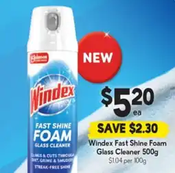 Drakes Windex fast shine foam glass cleaner offer