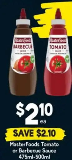 Drakes Masterfoods tomato or barbecue sauce offer