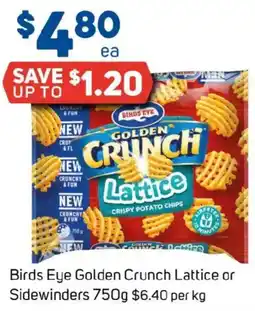 Foodland Birds Eye Golden Crunch Lattice or Sidewinders offer