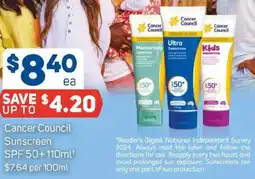 Foodland Cancer Council Sunscreen offer