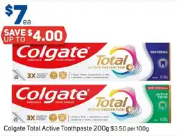 Foodland Colgate Total Active Toothpaste offer