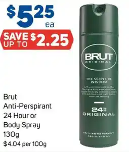 Foodland Brut Anti-Perspirant 24 Hour Body Spray offer