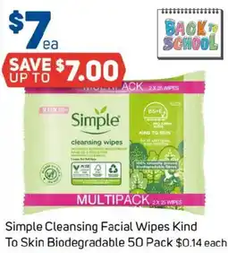 Foodland Simple Cleansing Facial Wipes Kind To Skin Biodegradable offer