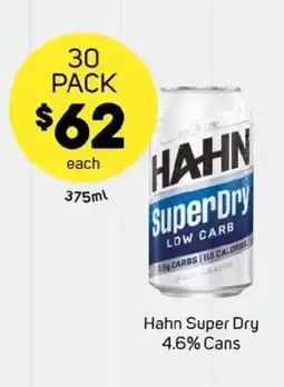 Foodland Hahn super dry cans offer