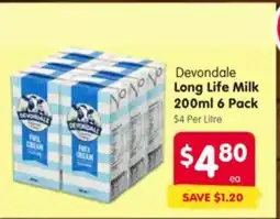 Spar Devondale long life milk offer