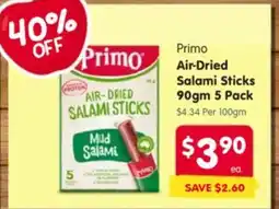 Spar Primo air-dried salami sticks offer