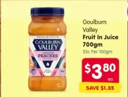Spar Goulburn valley fruit in juice offer