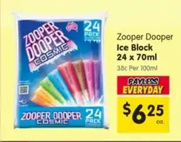 Spar Zooper dooper ice block offer