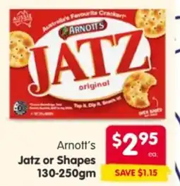 Spar Arnott's Jatz or Shapes offer