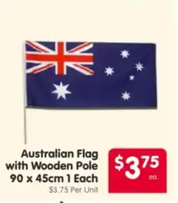 Spar Australian flag with wooden pole offer