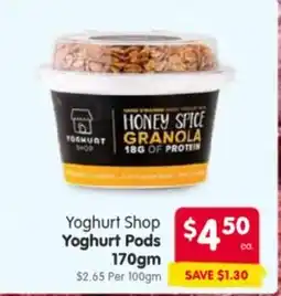 Spar Yoghurt shop yoghurt pods offer