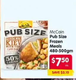 Spar Mccain pub size frozen meals offer