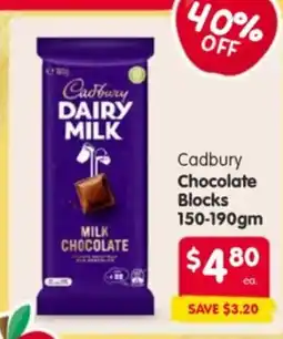 Spar Cadbury chocolate blocks offer