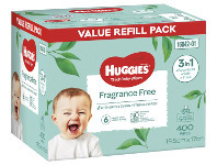 Huggies Fragrance Free Wipes 400 Pack