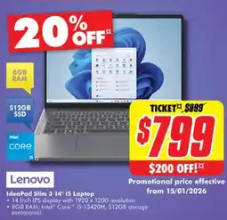 The Good Guys Ideapad slim 3 15 laptop offer