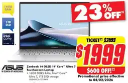 The Good Guys Asus zenbook 14 oled core ultra 7 offer