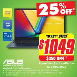 The Good Guys Vivobook 15 i7 Laptop offer