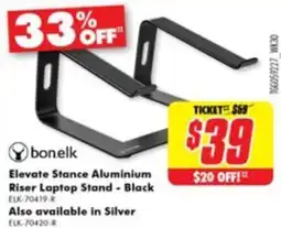 The Good Guys Elevate stance aluminium riser laptop stand - black offer