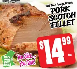 Farmer Jack's Pork scotch fillet offer
