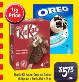 Farmer Jack's Nestle kit kat or oreo ice cream multipack offer