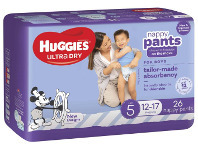 Huggies Ultra Dry Nappy Pants Size 5 12-17kg Boy 26 Pack