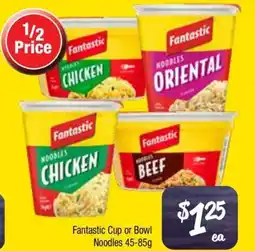 Farmer Jack's Fantastic cup or bowl noodles offer
