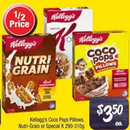 Farmer Jack's Kellogg's coco pops pillows, nutri-grain or special k offer