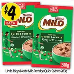 NQR Unde Tobys Nestle Millo Porridge Quick Sachets offer