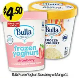 NQR Bulla Frozen Yoghurt Strawberry or Mango offer
