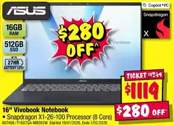 JB Hi-Fi 16" vivobook notebook offer