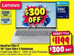 JB Hi-Fi Ideapad slim 5 core ultra 5 notebook offer