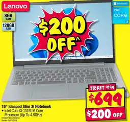 JB Hi-Fi Ideapad slim 3i notebook offer