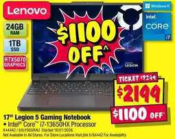 JB Hi-Fi Legion 5 gaming notebook offer