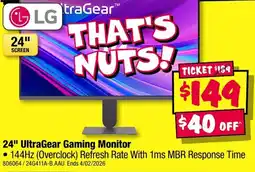JB Hi-Fi Ultragear gaming monitor offer