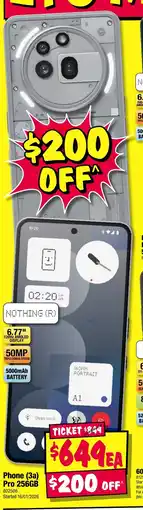 JB Hi-Fi NOTHING (R) Phone (3a) Pro 256GB offer