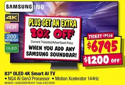 JB Hi-Fi OLED 4K Smart Al TV offer