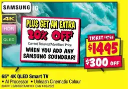 JB Hi-Fi SAMSUNG 4K QLED Smart TV offer