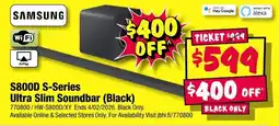 JB Hi-Fi SAMSUNG S800D S-Series Ultra Slim Soundbar (Black) offer