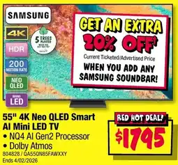 JB Hi-Fi SAMSUNG 4K Neo QLED Smart Al Mini LED TV offer