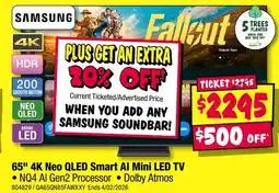 JB Hi-Fi SAMSUNG 4K Neo QLED Smart Al Mini LED TV offer