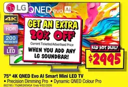 JB Hi-Fi LG 4K QNED Evo Al Smart Mini LED TV offer