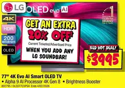 JB Hi-Fi LG 4K Evo Al Smart OLED TV offer